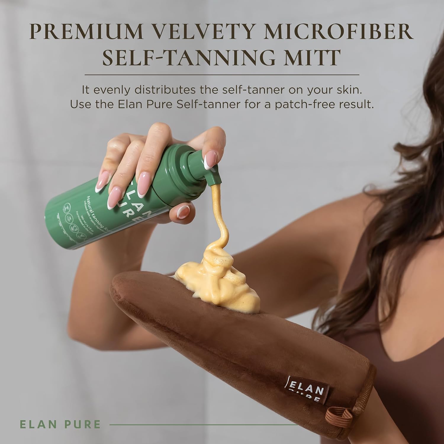 Self Tanning Mitt – Ultra Soft, Premium Velvet Applicator for Streak-Free, Patch-Free Tan – Double-Sided, Waterproof Lining, Reusable & Washable Tanning Glove
