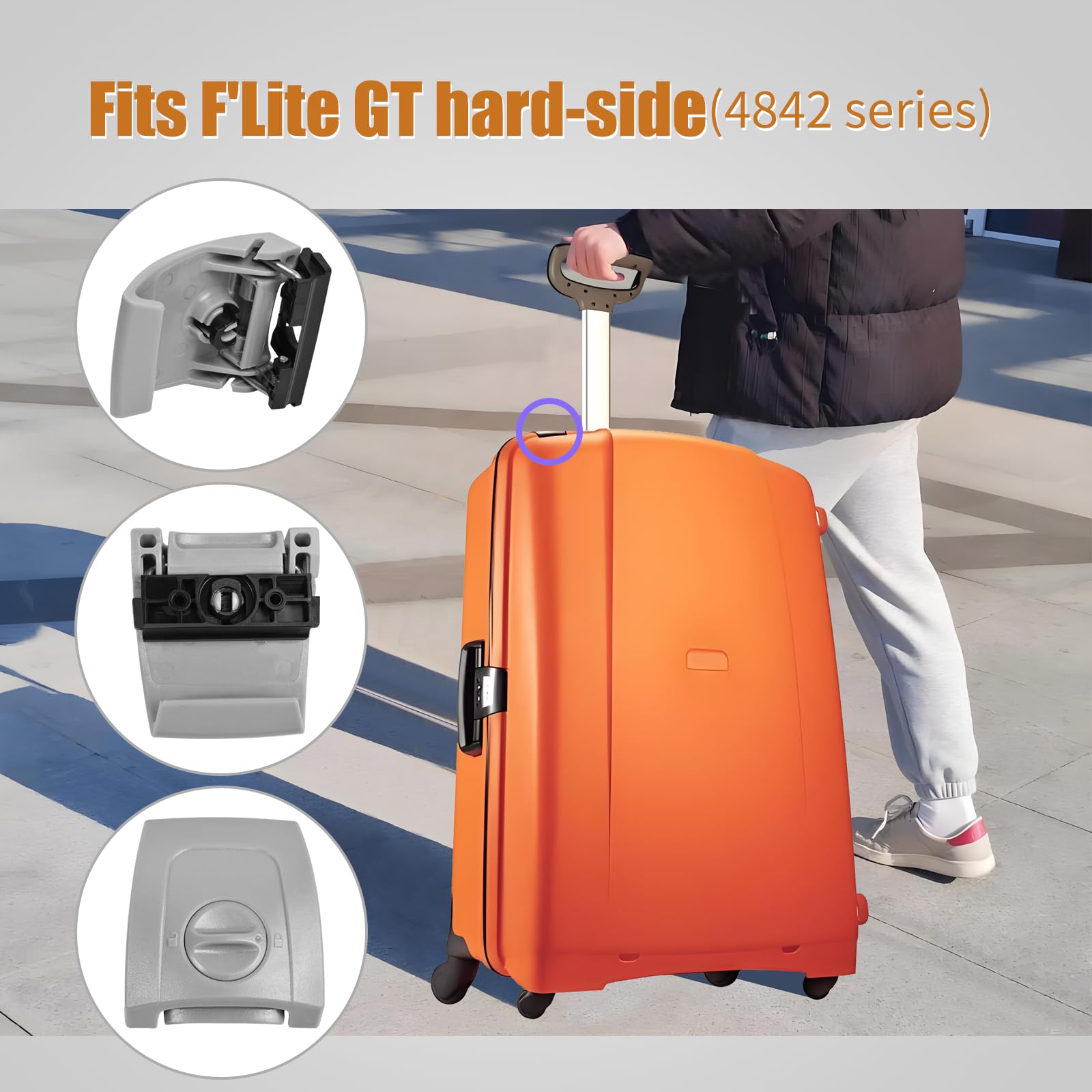 Loquet latéral de bagage compatible avec Samsonite F'Lite GT et Aeris | XQK Loquet latéral pour bagages compatible avec Samsonite F'Lite GT 4842 Series et Aeris (version européenne)