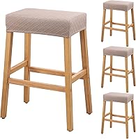 Vista 21 de YISUN Fundas de taburete rectangulares, paquete de 2 fundas elásticas impermeables para asiento de silla de montar, taburetes de bar, sillas de bar