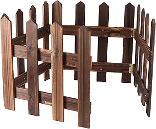 FAVOMOTO Christmas Tree Fence, 120x30cm Wooden Picket Fence Border Xmas Tree Border Decorations for Christmas Pets Family Garden Wedding Party Decoration