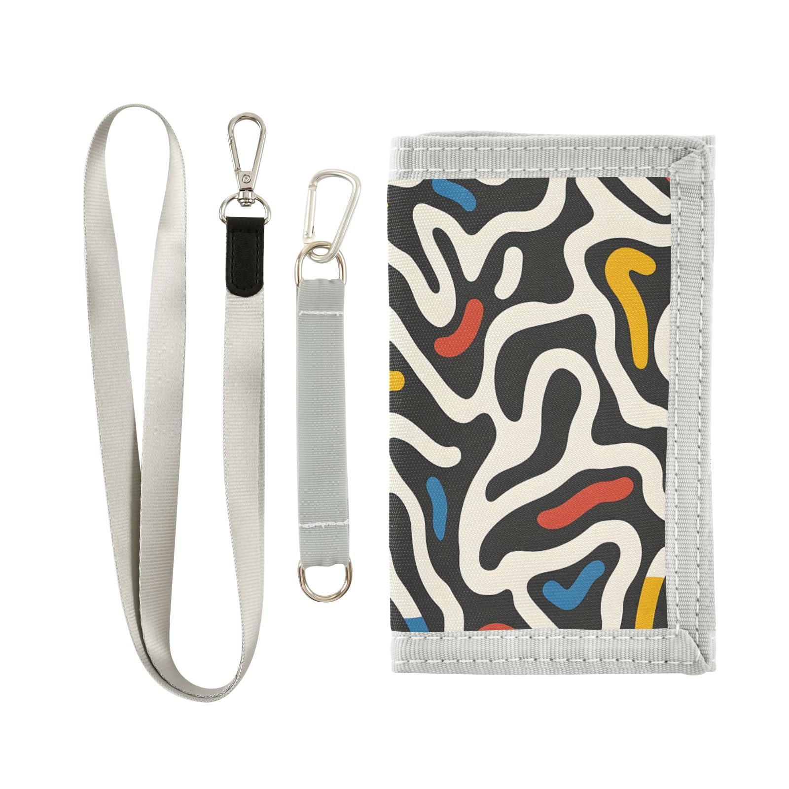 ALAZA Kids Wallets for Boys Girls Toddler Trifold Wallet Children Small Abstract Lines with Zipper Coin Pocket