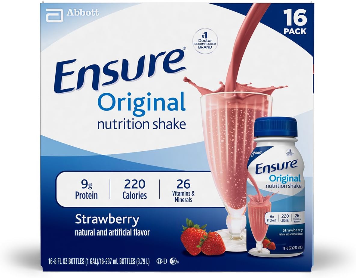 Ensure Original Strawberry Nutrition Shake, 8 fl oz, 16 count
