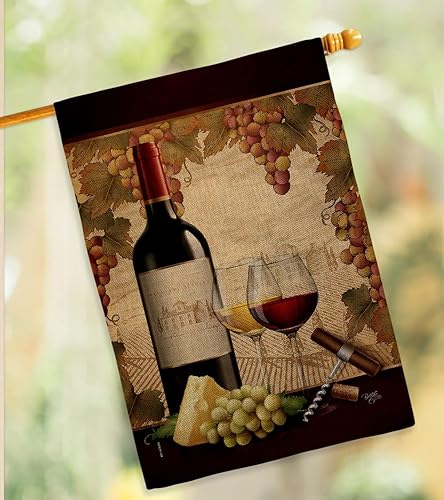 Miniatura 9 de Breeze Decor Paquete de bandera de arpillera para bodega, bebidas, vino, bebida, frutas, queso, sangría, rosa blanca, roja, postre, brillante,