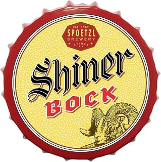 2BUT Shines Bocks Decorative Bottle Caps Metal Tin Signs Cafe Beer Bar Decoration Plat 13.8" Inches Wall Art Plaque Vintage Home Decor