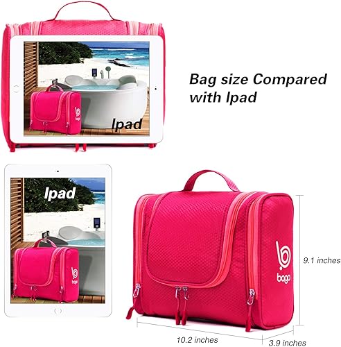 Miniatura 7 de Bolso para colgar para artículos de tocador, maquillaje y cosméticos, de viaje, para hombre y mujer, Rosado), ShowerBag-Pink