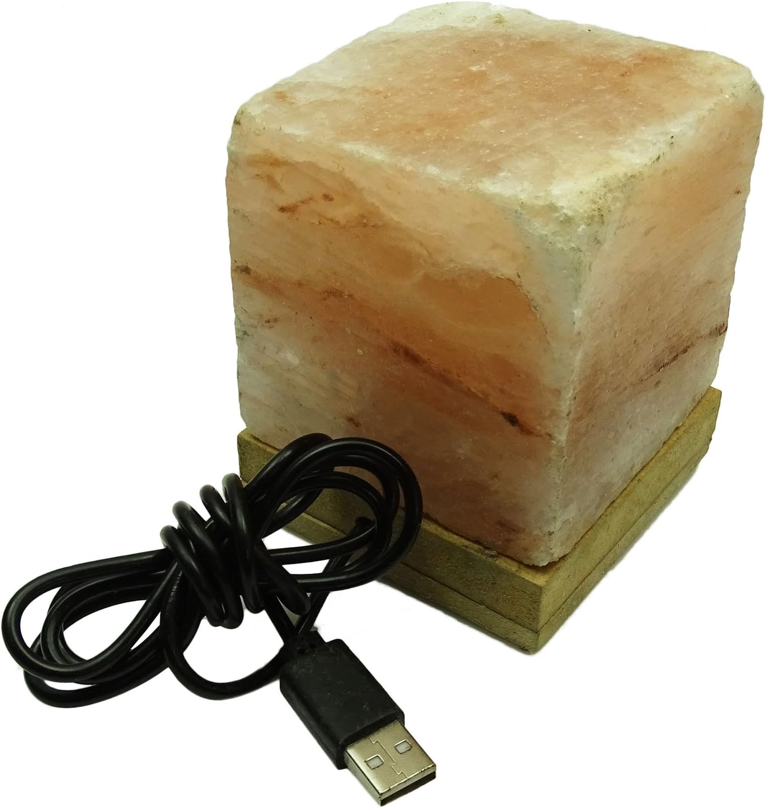 Salt Lamp Led Usb Air Purifier Cube Himalayan Crystal Rock Ionized Energize