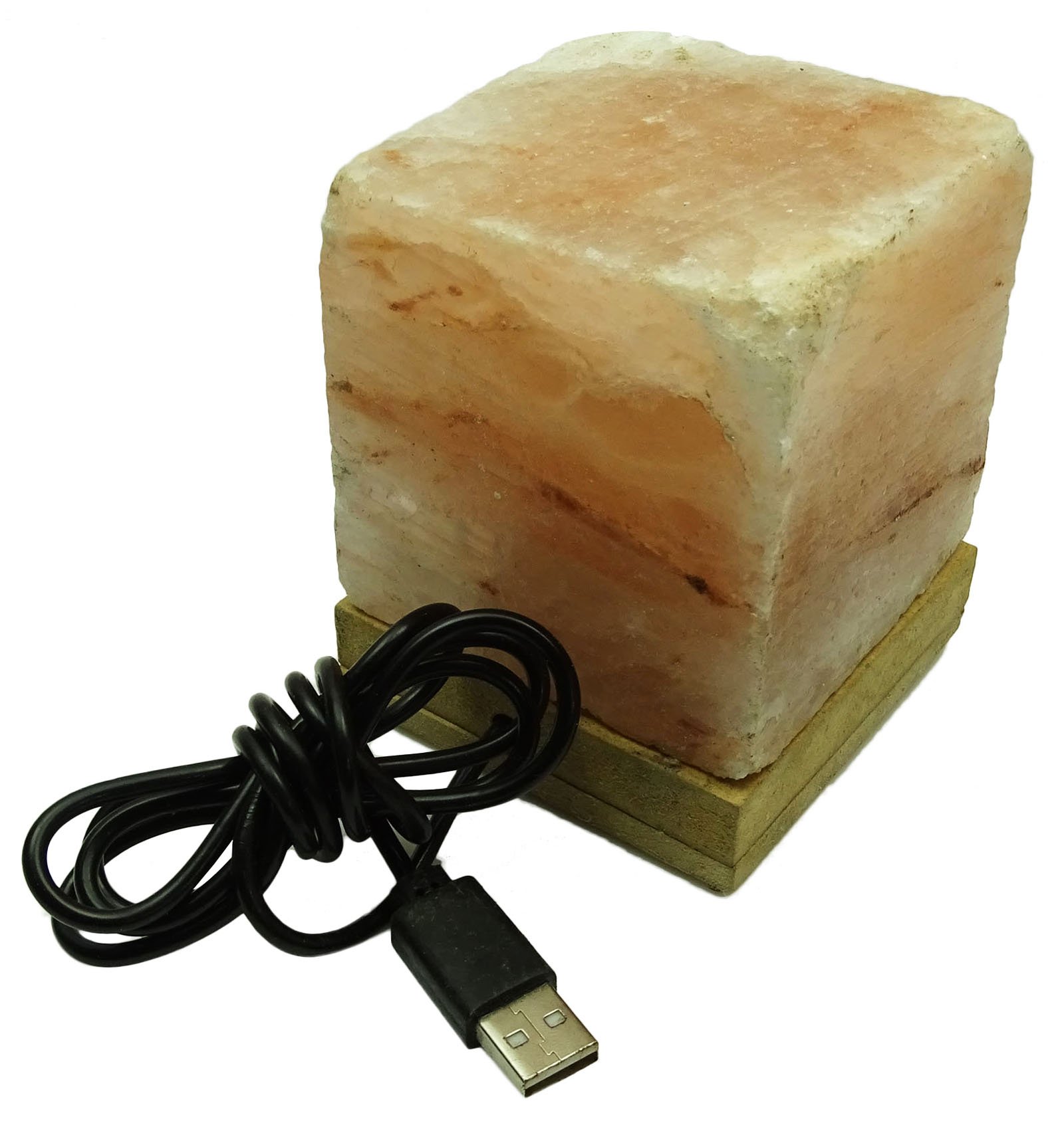 Salt Lamp Led Usb Air Purifier Cube Himalayan Crystal Rock Ionized Energize