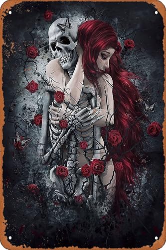 Sokomurg Letrero de metal retro vintage divertido de 8 x 12 pulgadas, diseño de calavera, bar, pub, cafetería, hogar, restaurante, decoración de