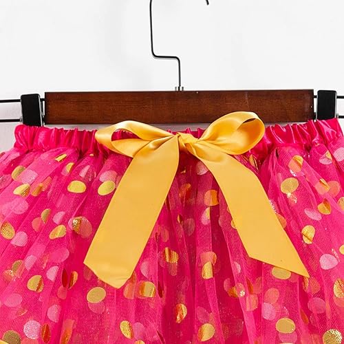 Girls Layered Tutu Skirt Toddler Tulle Skirts Dance Ballet Skirts Carnival Birthday Party Halloween Christmas Skirt(Hot Pink,2-4T)