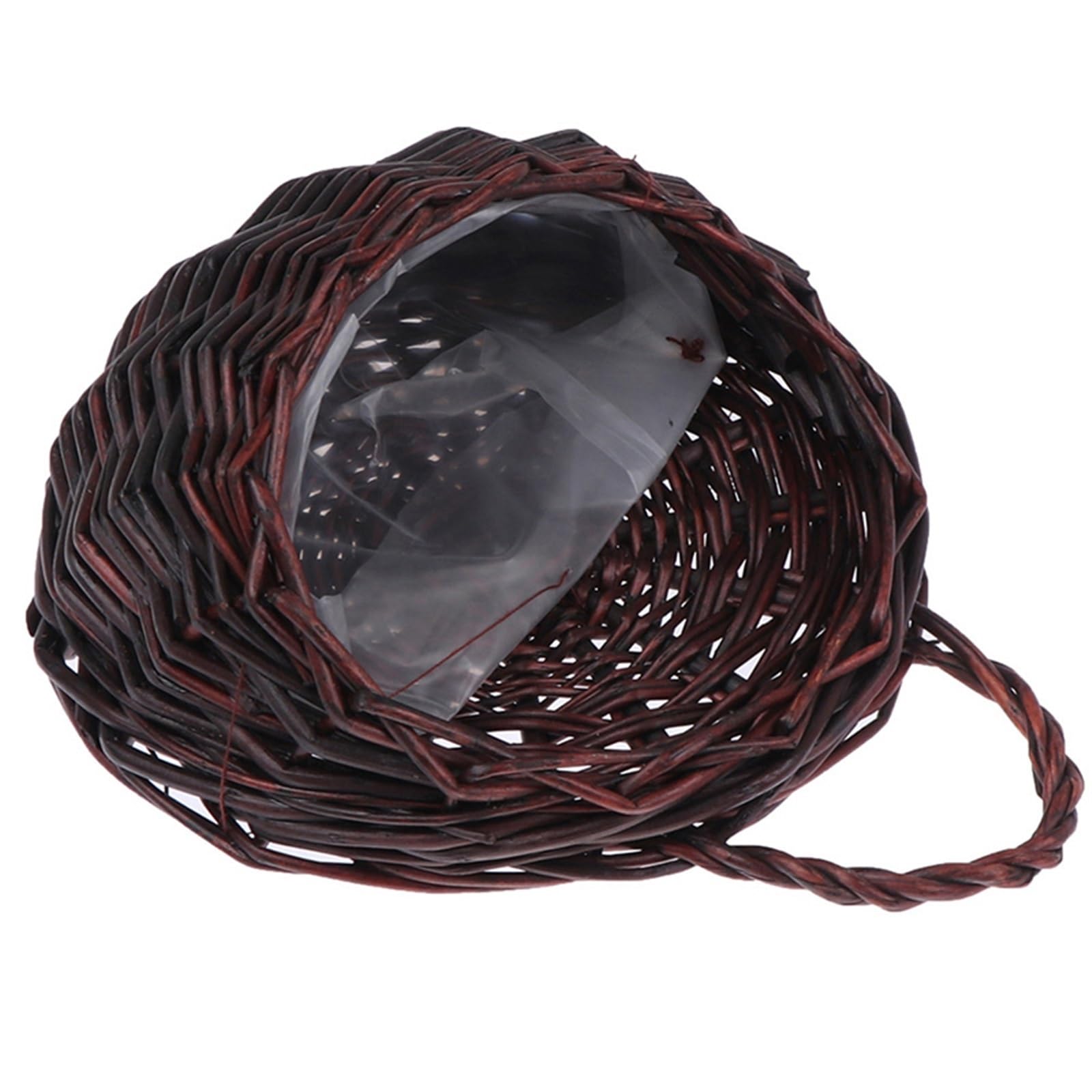 JFNKLFG Woven Plant Pot Wicker Woven Hanging Basket Wall Planter Flower Rattan For Home Decor Garden Wedding(Color2)