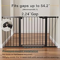 Vista 2 de Cumbor Puerta para bebés de 29.7 a 54.2 pulgadas de ancho para escaleras, puerta para perros con cierre automático de los premios Mom's Choice Negro