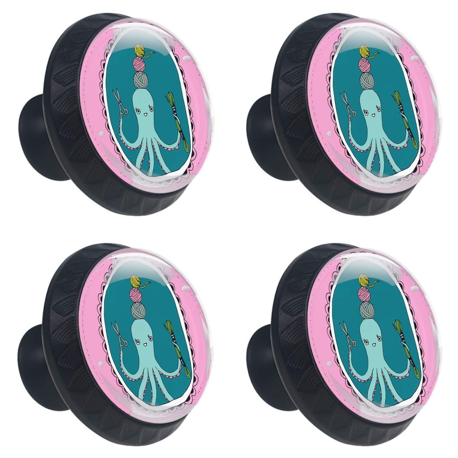 Boutons ronds en verre pieuvre rose pour rénover facilement une commode