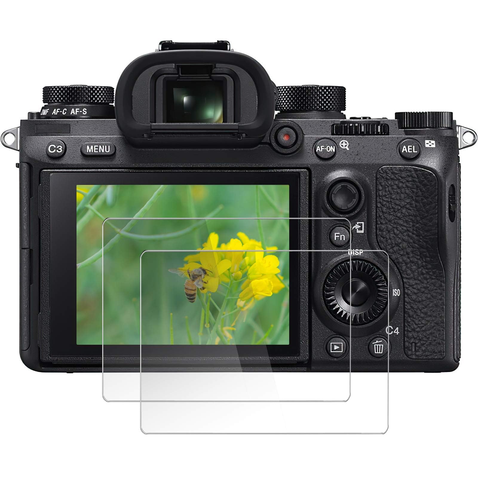 2 Pack Screen Protector Compatible with Sony Alpha A7S III/A7C/A7 III/A7 II/A7R IV/A7R III/A7R II/ A9 / A9II ZV1 Camera Tempered Glass Anti-Scrach Anti-Fingerprint Anti-Bubble
