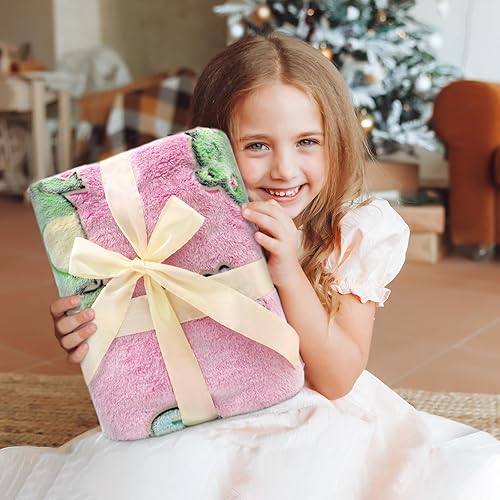 Vista 26 de Regalos de dinosaurios juguetes para niños y niñas, manta de dinosaurio que brilla en la oscuridad, regalos de cumpleaños para niños pequeños