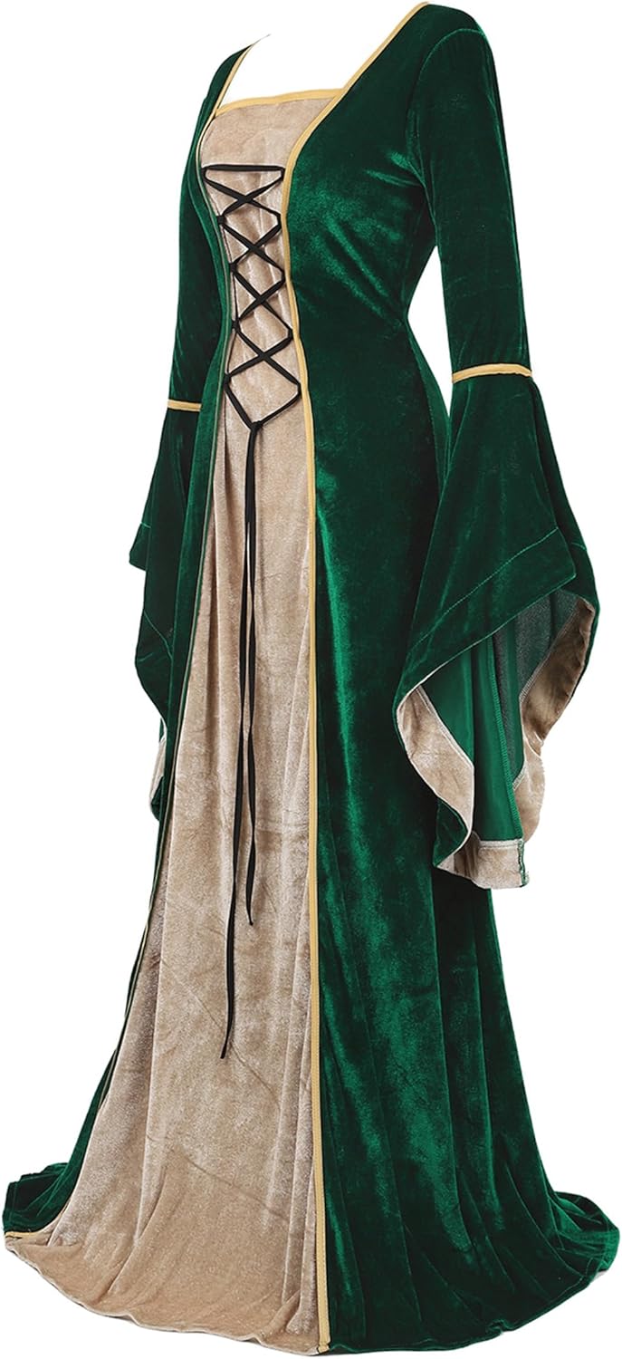 Zhitunemi Renaissance Costumes for Women Dress: Medieval Costume Womens Halloween Dress - Fairy Renaissance Festivals & Fairs