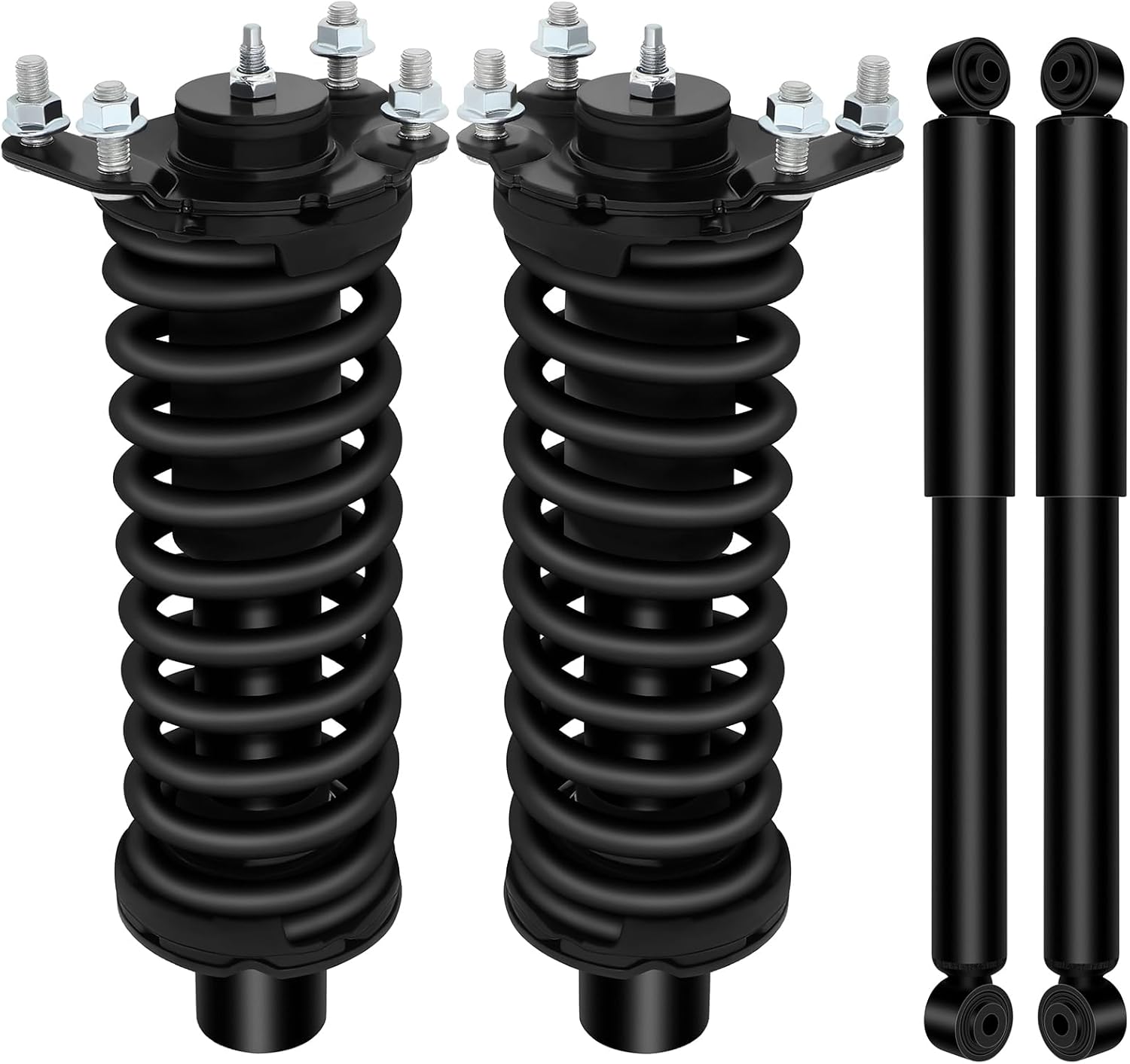 ASAPE 2PCS Front Complete Struts Assembly w/Coil Spring and 2PCS Rear Shock Absorber Fit for 2002-2012 for Jeep Liberty 2007-2011 for Dodge Nitro Replace OE 171577L 171577R 37203