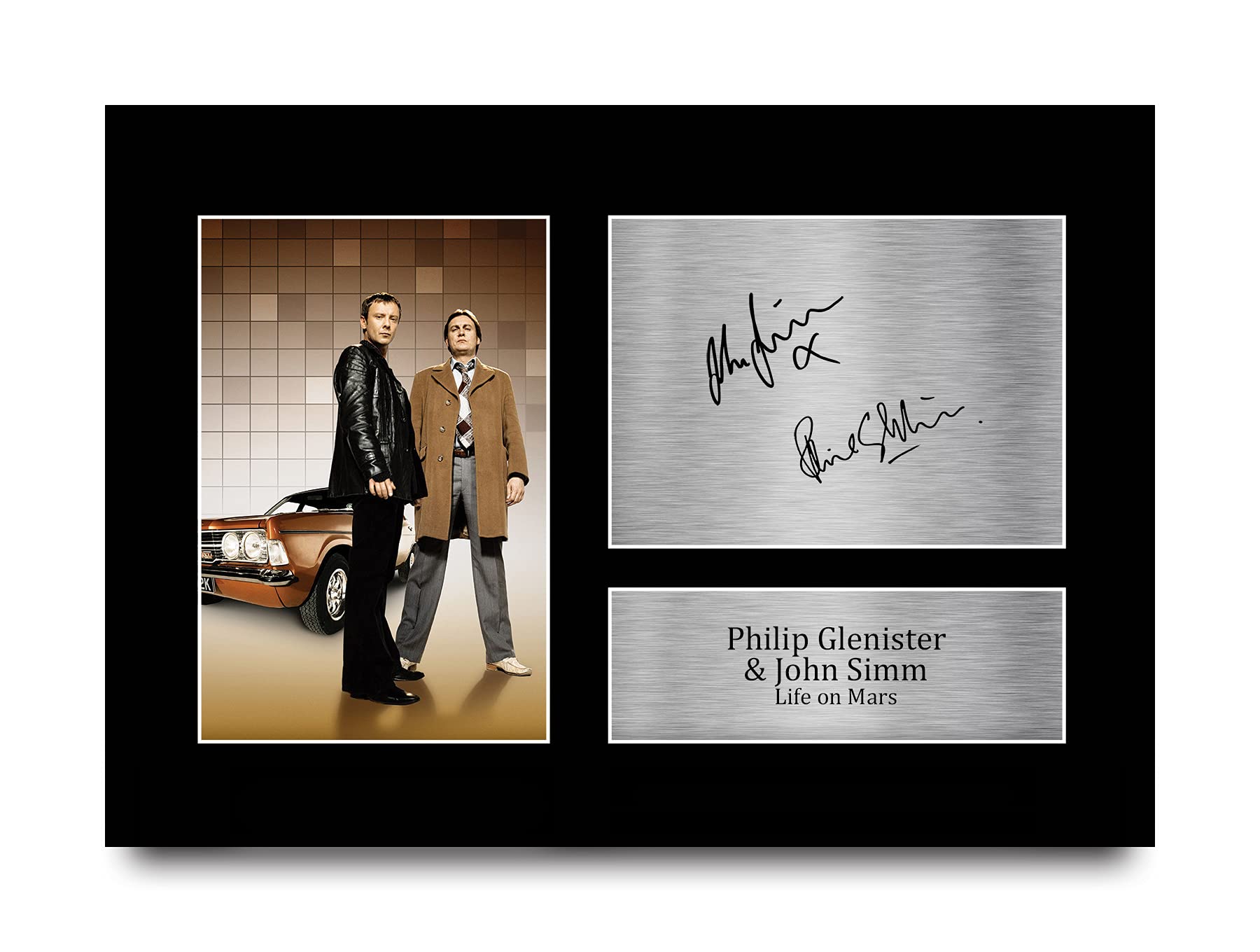 HWC Trading A4 Philip Glenister & John Simm Life on Mars Gifts Printed Signed Autograph Picture for TV Show Fans