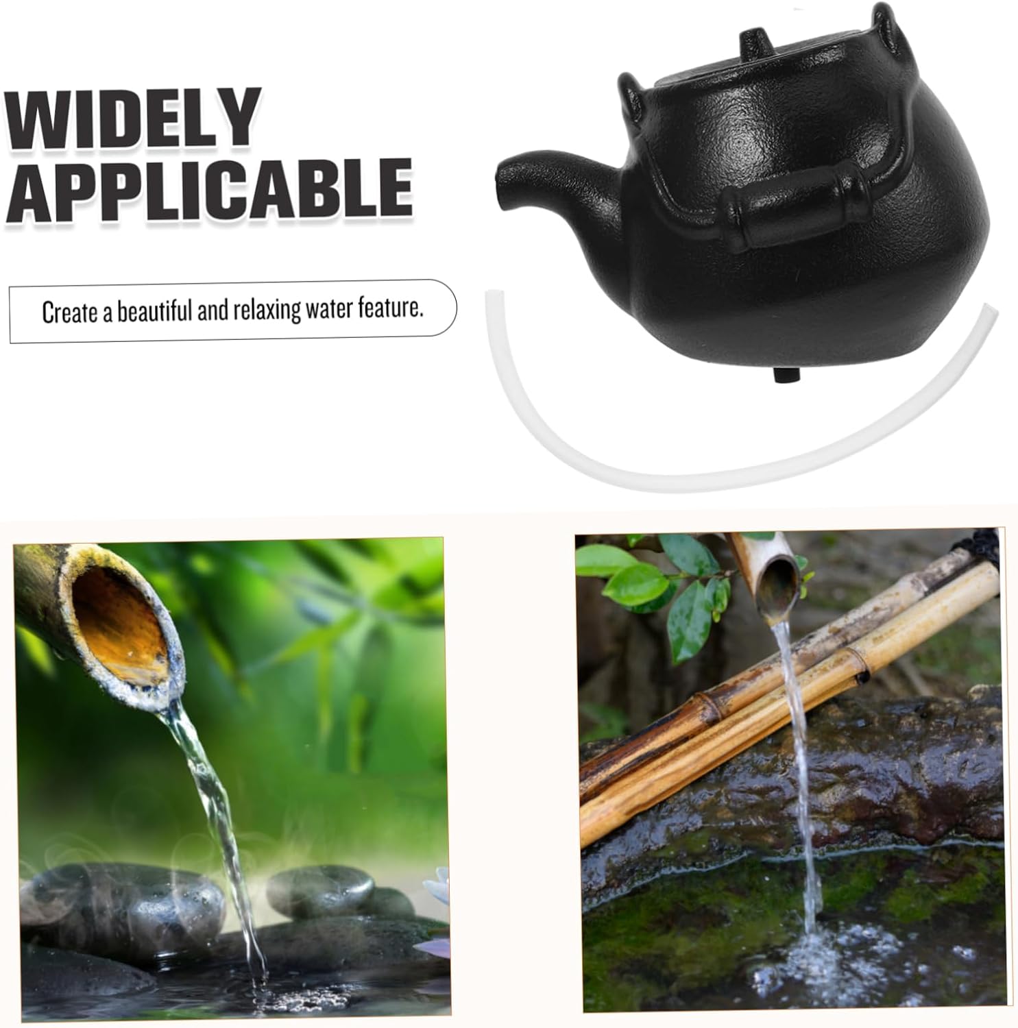 VICASKY Waterfall Fountain Spout Ceramic Decor Landscape Water Feature Accessory