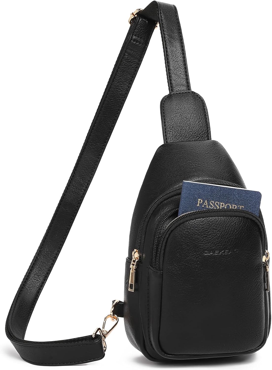 GAEKEAO Sling Bag for Women Small Cross Body Fanny Packs Trendy Chest Bag for Travel, Vegan Leather with Adjustable Strap