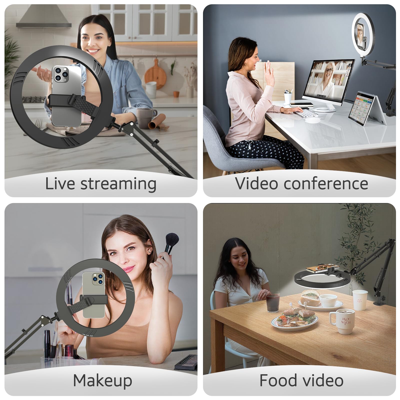 Anello Luce per Telefono Mobile 10 Pollice HA CONDOTTO LA Luce Selfie per Computer con Supporto e Telecomando per iPhone Luce Rotonda per Ripresa Video Zoom Riprese