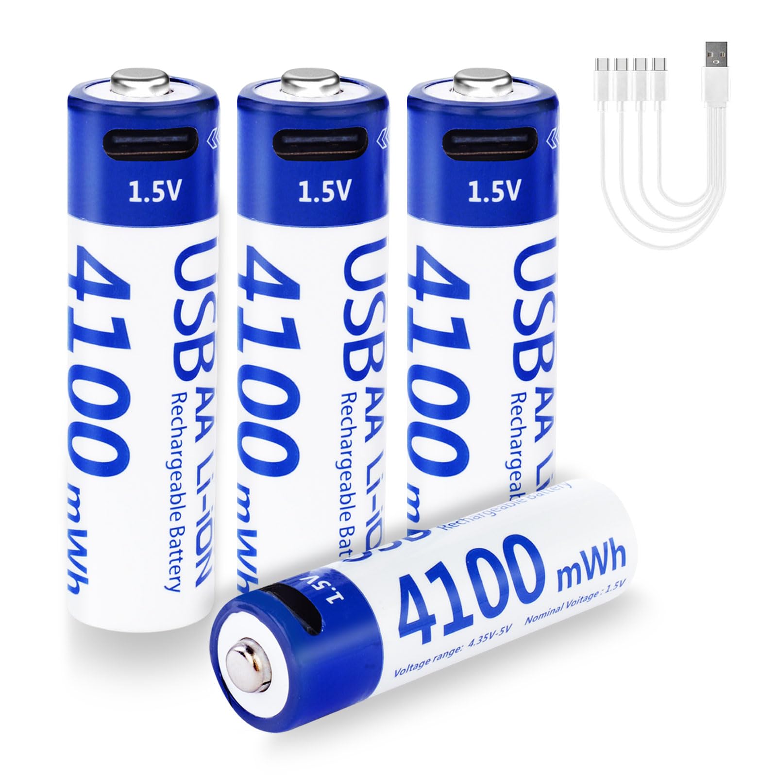 Amazon.com: LDSMNLI Rechargeable AA Lithium Batteries with USB-C