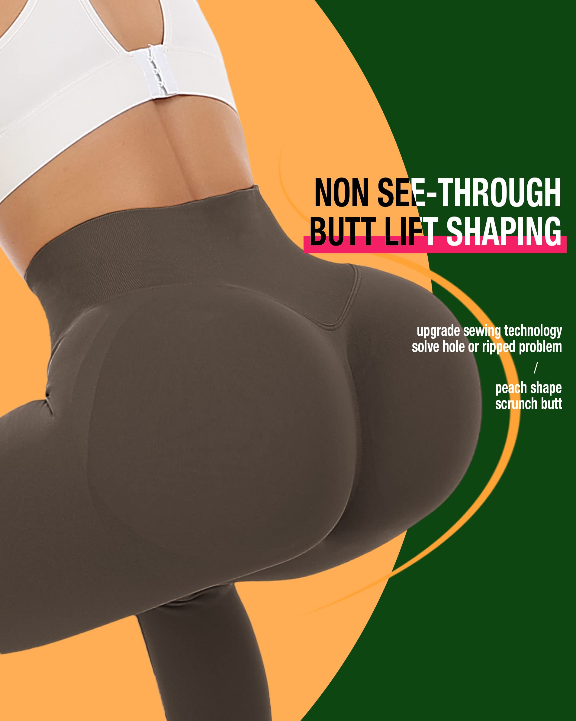 SALSPOR Workout Leggings for Women, Butt Lifting Gym Scrunch Butt Seamless Leggings