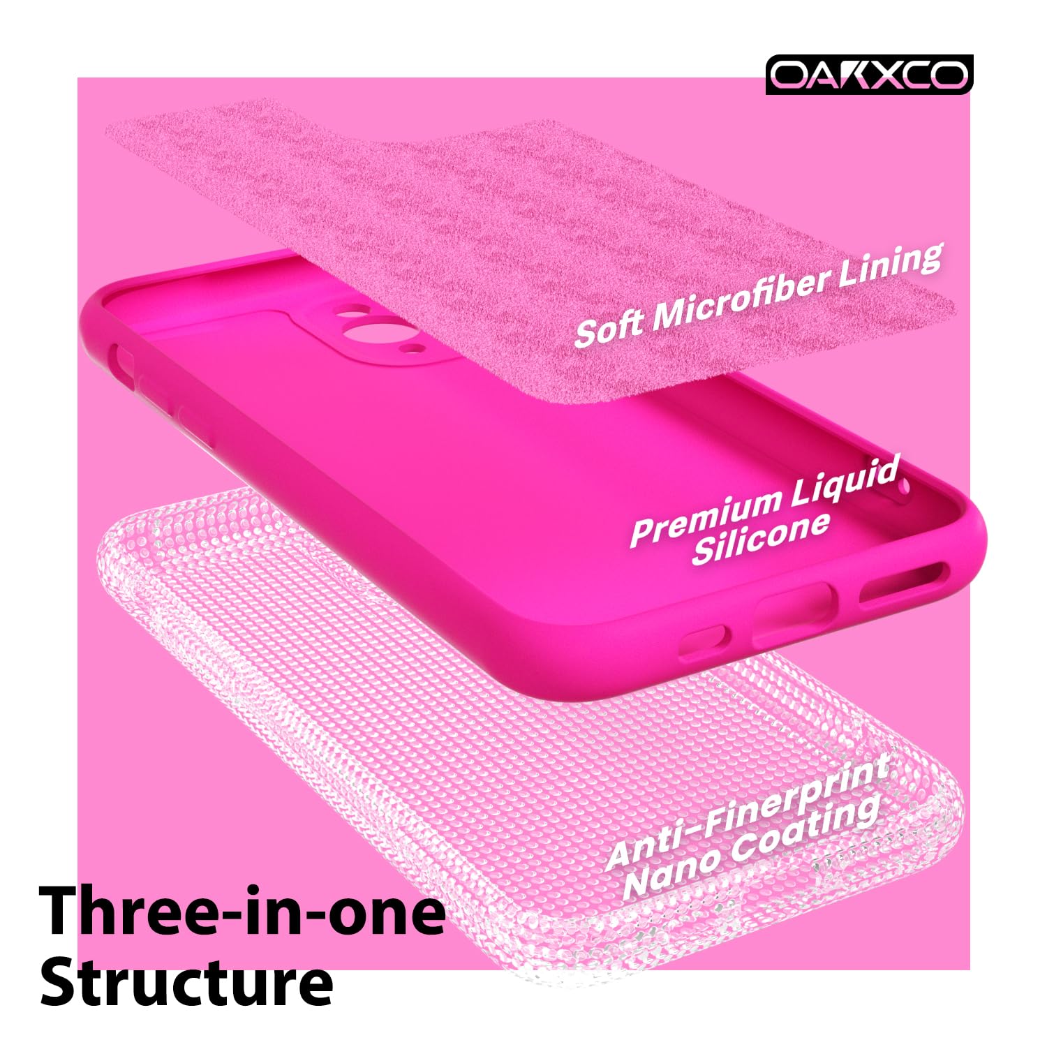 oakxco for iPhone 17 Pro Max Phone Case Liquid Silicone, Cute Thin Slim Grip Soft Rubber Gel for Women Men, Smooth Matte TPU Plain Solid Color Girly Simple Case with Camera Cover, Light Pink — view 693