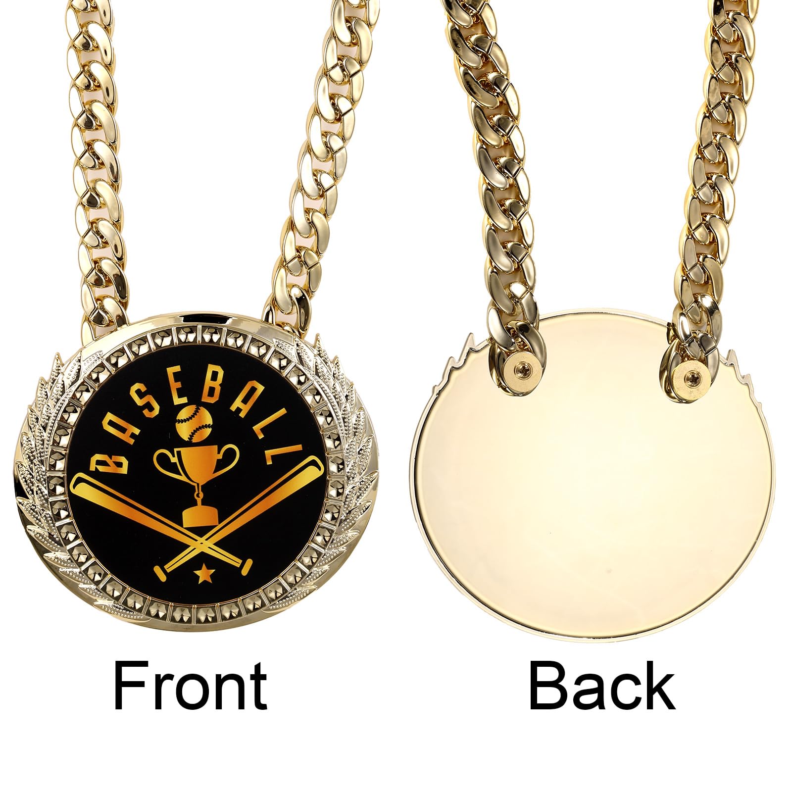 Penitue Greatest of All Time Turnover Chain, 6in/15cm Big Gold Goat MVP Medal Necklace Funny Champion Player of The Game Chain Award for Sports Trophy Prize Gifts — view 3