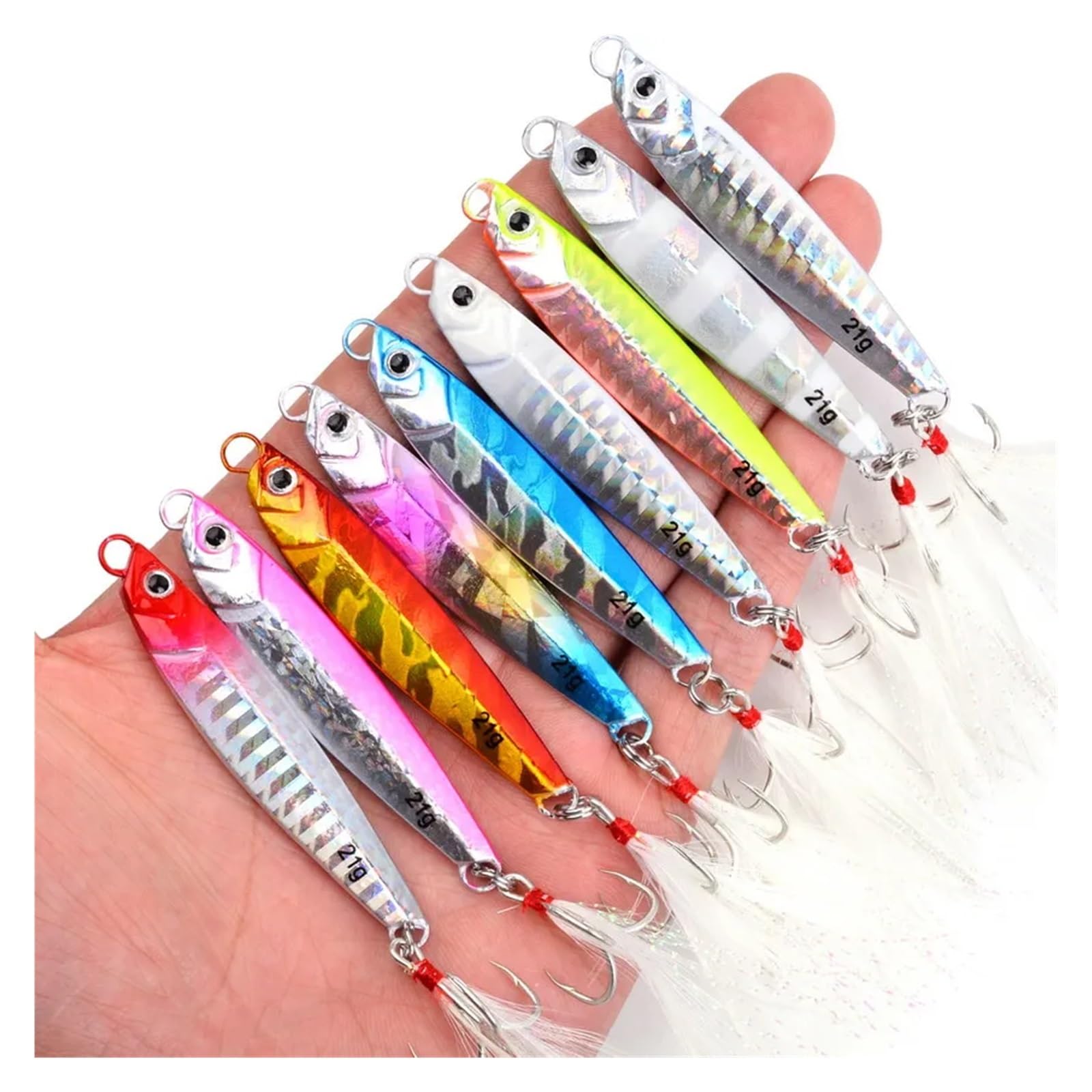 10 szt. metalowych przynęt wędkarskich, powolny rzut, jigi, przynęty 7G, 10G, 17G, 21G, 28G, 40G, wobler, przynęta typu jig, przynęta typu wobler, przynęta morska, ryba