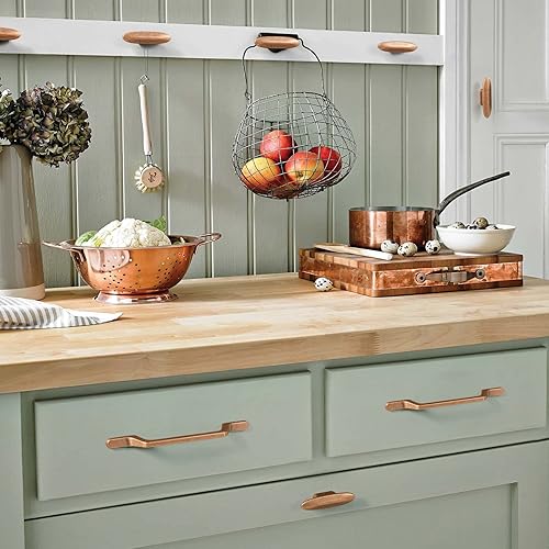 Miniatura 7 de Goo-Ki 1751-AC-192 - Paquete de 6 tiradores de cajón de cobre antiguo con agujero central de 7.6 pulgadas, manija de barra retro para armario de