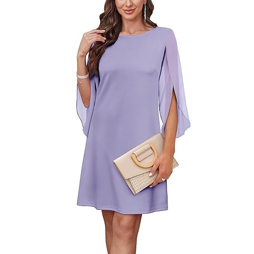 RUMIA Womens Cocktail Dresses Flutter Sleeve Wedding Guest Dresses for Women 2025 Trendy