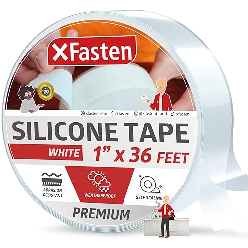 XFasten Cinta autoadhesiva de silicona, para fusión 1 pulgada X 36 pies, Blanco
