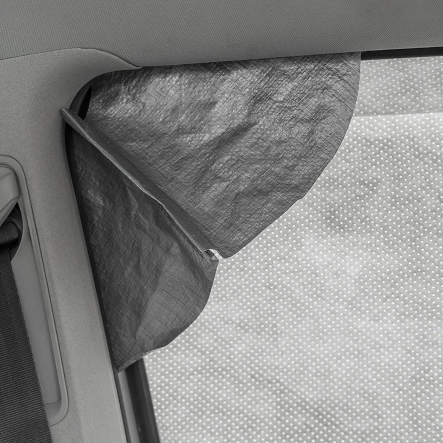 Frontscheiben Abdeckung kompatibel für Verschiedene Marken – Abdeckplane für Wohnwagen mit UV-Schutz 160 GSM Vliesstoff, Spiegelschlitzen & Spanngurten (Kompatibel mit Volkswagen T5 und T6)