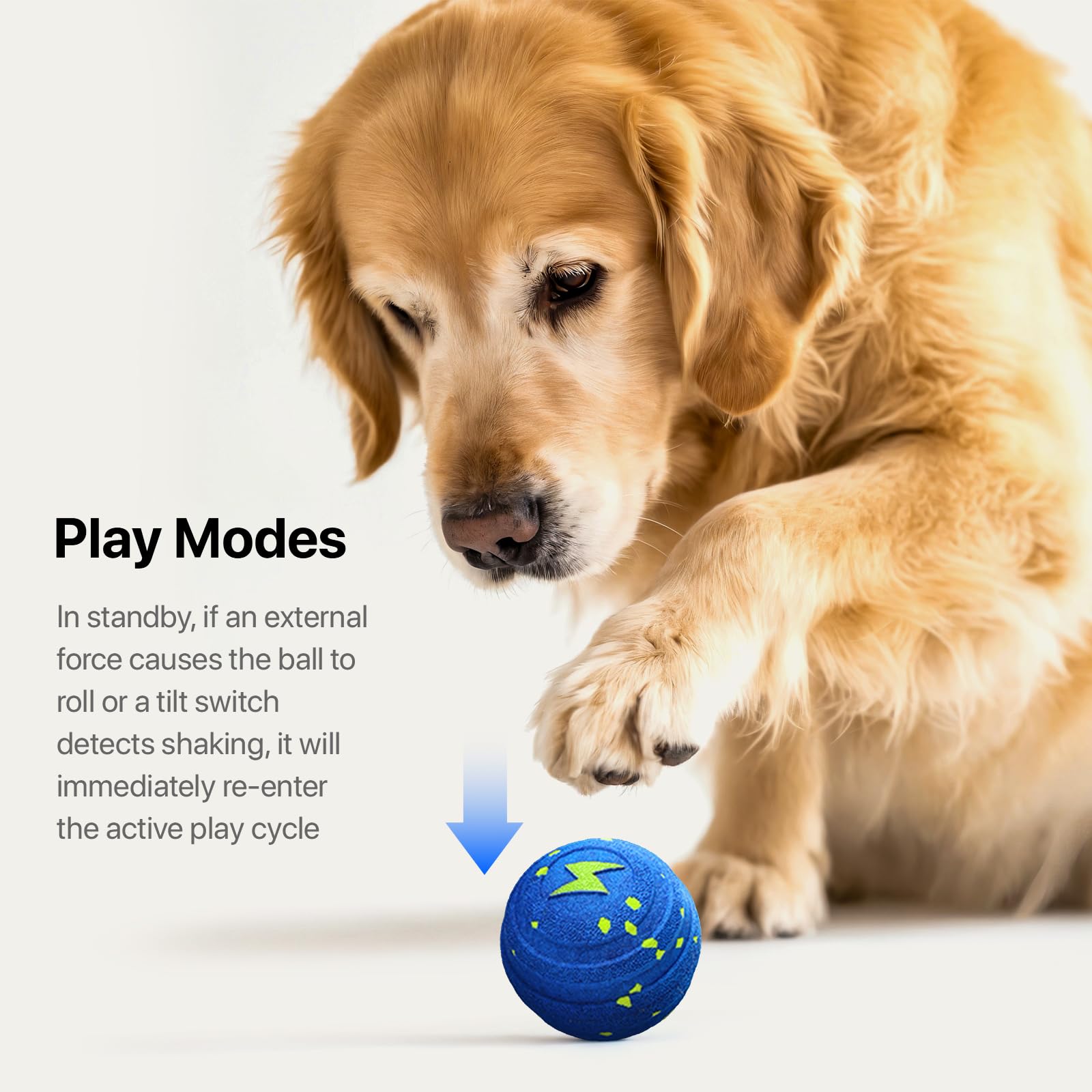 VNAKIO Interaktives Hundespielzeug, Bälle bewegen sich – intelligenter automatischer hüpfender interaktiver Hundeball, haustiersicheres E-TPU-Material, IPX7 wasserdicht, Anti-Langeweile