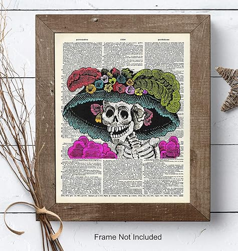 Miniatura 7 de La Catrina Mexican Skeleton, Sugar Skull Decor - Halloween, Day of the Dead Wall Art Poster - 8x10 Home or Party Decoration for Living Room, Bedroom