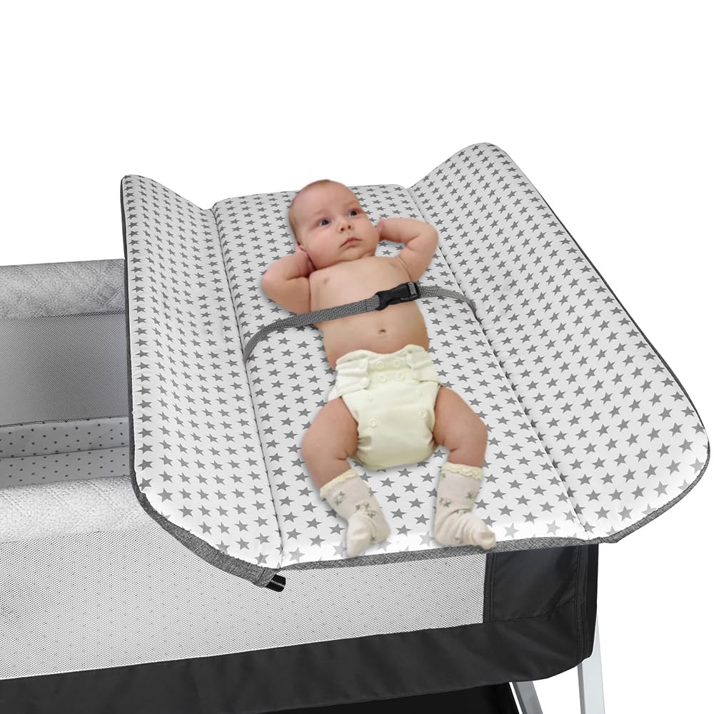 OHMG Cuna Colecho 3 en 1,Cuna Plegable,Cuna Bebé Altura Ajustable,Cunas con Colchon,con Mosquitera,Plegado Fácil,para Recién Nacido Niño Niña (95 * 50 * 98-110cm (Negro))