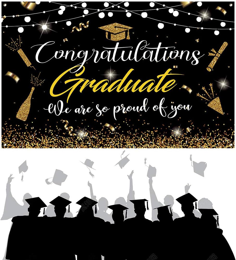 HOWAF Longue We Are So Proud Of You Bannière En Tissu Pour Remise