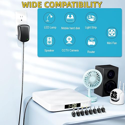 Miniatura 4 de SoulBay - Adaptador de CA universal de 15 W 3 V 45 V 5 V 6 V 75 V 9 V 1500 mAh 12 V 1250 mA CC fuente de alimentación conmutada para cámaras de