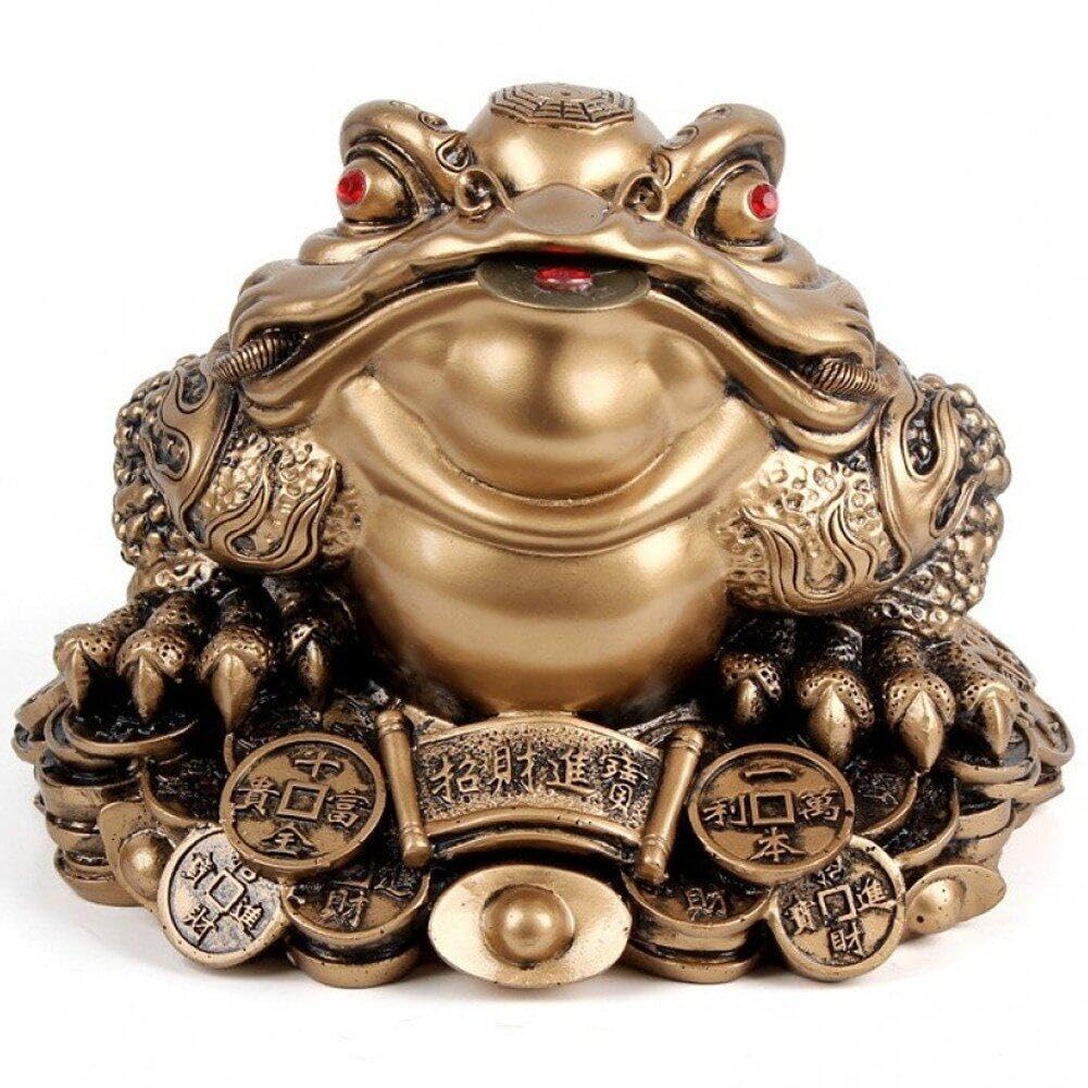 Luxylei Feng Shui Money Frog Traditional Frog Money Statue Lucky Money Frog Chinese Charm for Prosperity Home Decoration Gift
