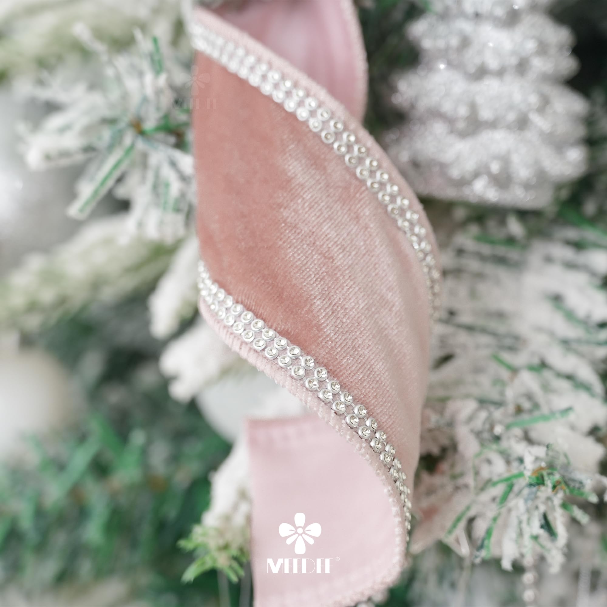 Amazon.com: MEEDEE Dusty Rose Velvet With Rhinstone Edge Wired