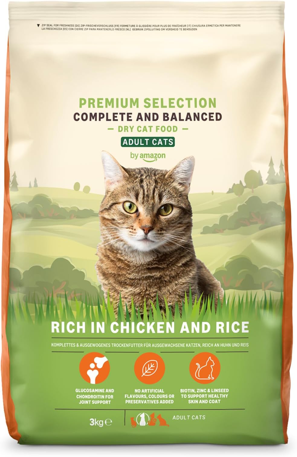 Complete Dry Cat Food Rich in Chicken & Rice for Adult Cats, 1 Pack of 3 kg (Previously a Lifelong brand, same product)
