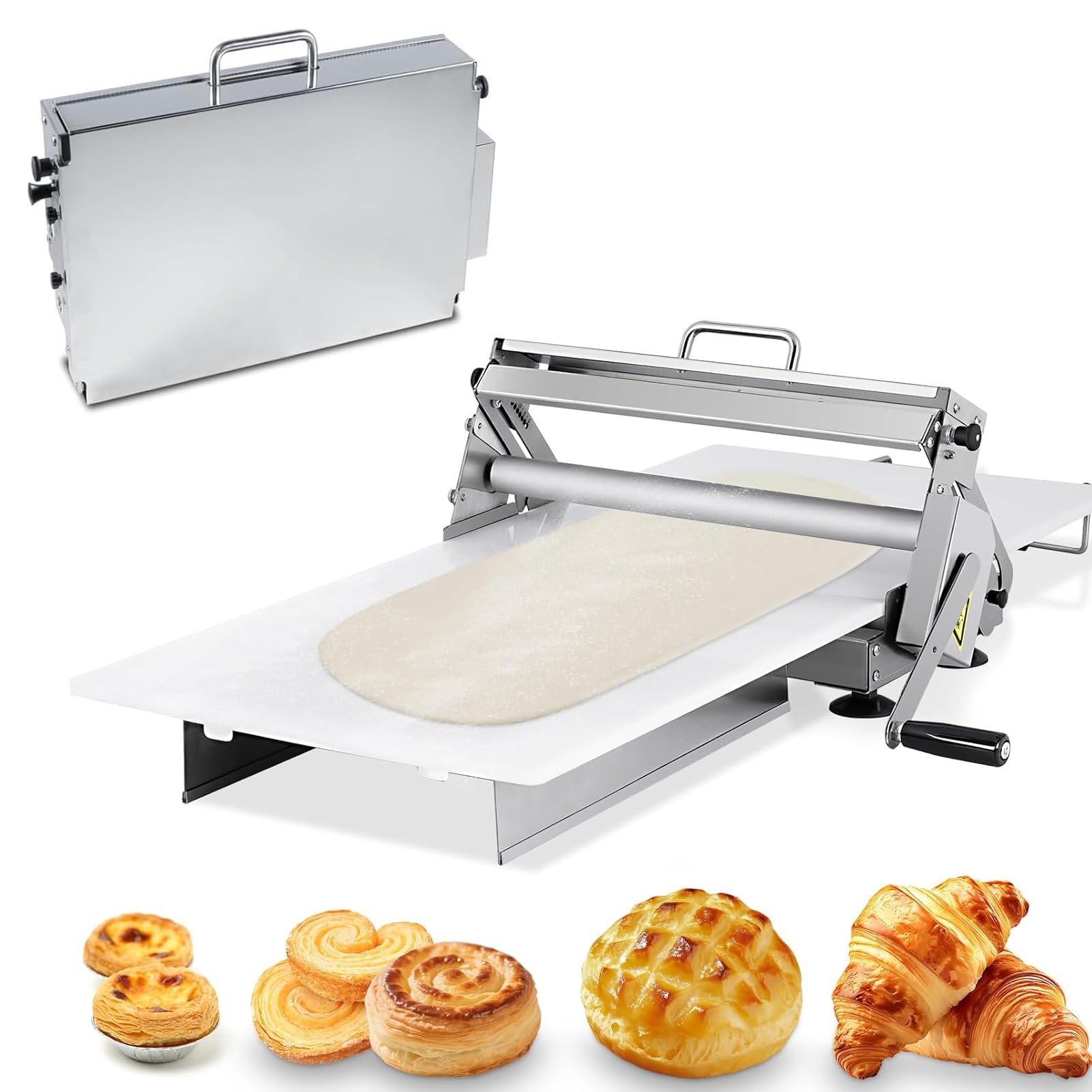 Sfogliatrice per Pasta, Macchina per Pasta sfoglia con Pasta Fondente, Macchina per stendere la Pasta con stenditori, Macchina sfogliatrice Manuale compatta