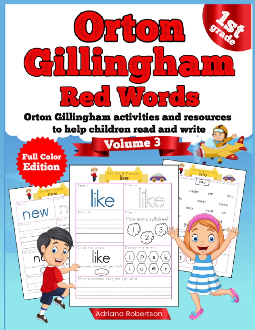 Independently published Orton Gillingham Red Words. Orton Gillingham activities and resources to help children read and write. Full Color Edition. Volume 3