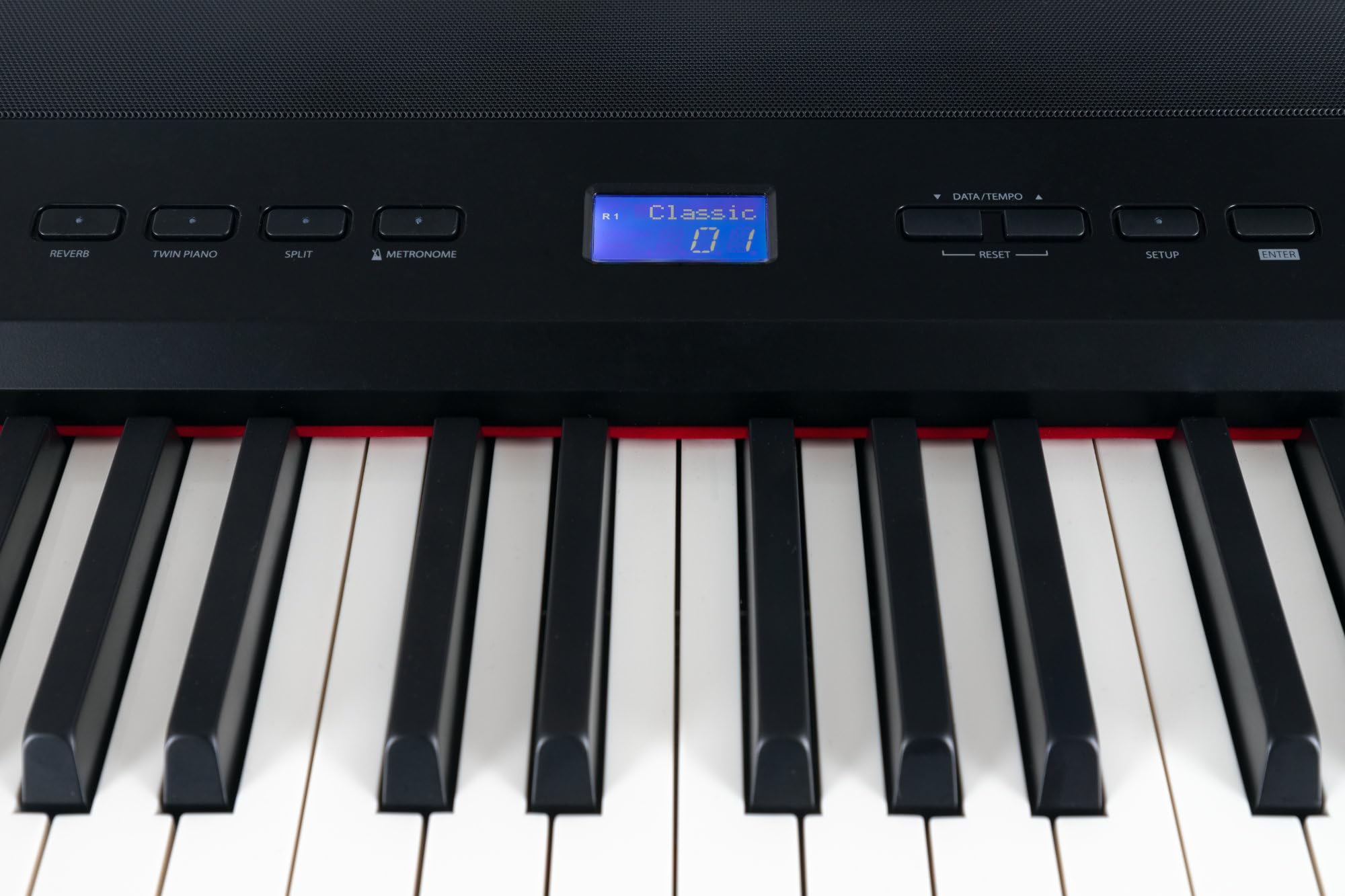 P-60 SM Stagepiano Home Set (88 Tasten und passendem Unterbau, Hammermechanik, Anschlagdynamik, 128-fach polyphon, 14 Sounds, inkl. Pianobank, Kopfhörer, Notenhalter, & Noten) schwarz