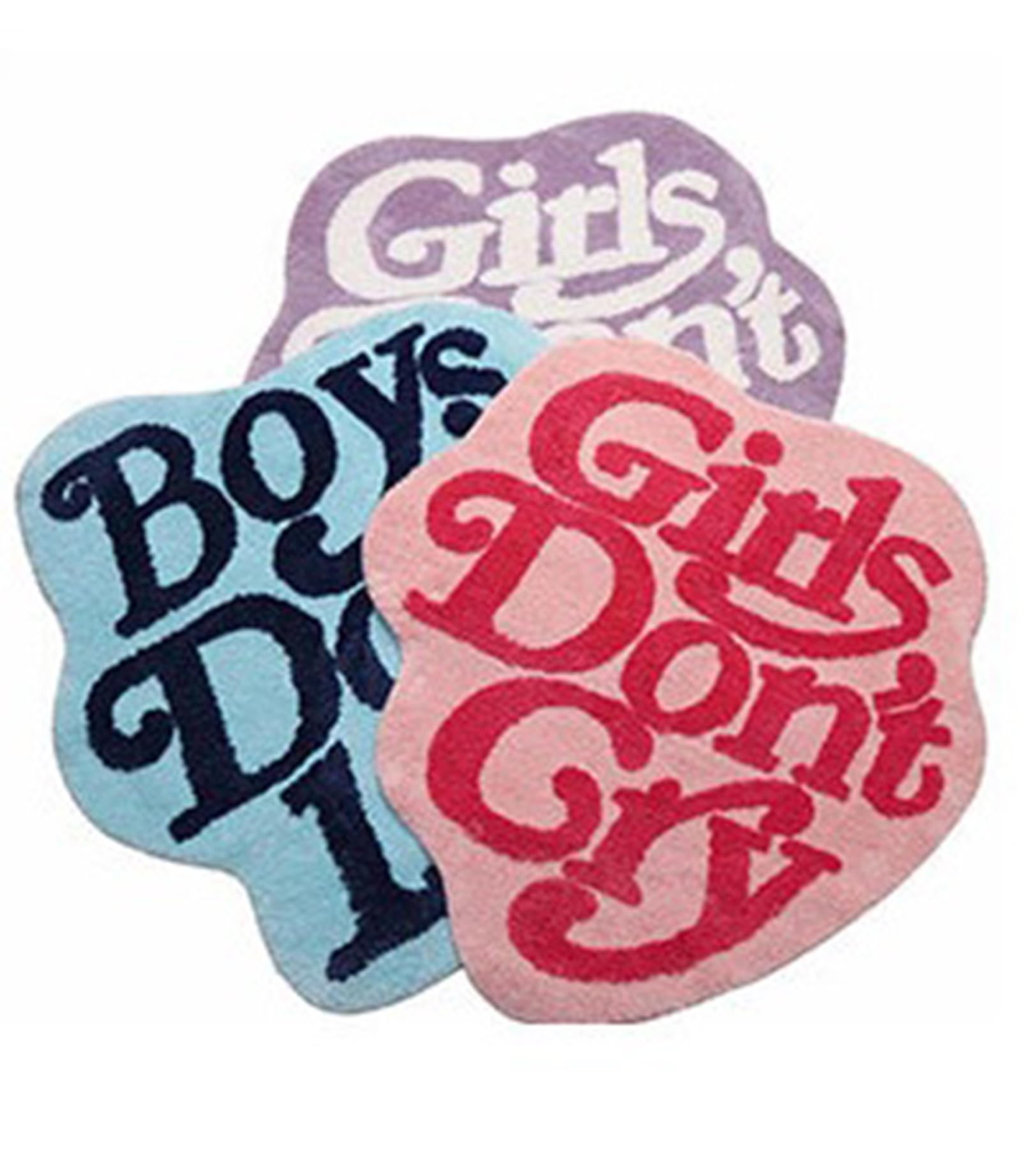 Amazon | VRILU Girls Don't Cry Rug ホットピンク エリアラグ