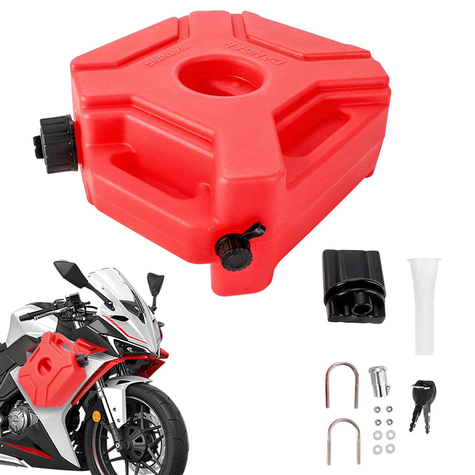 Botella De De Motocicleta Depósito Auxiliar de de 5 Litros | Almacenamiento de Fluidos para Viajes Largos y Aventuras al Aire Libre