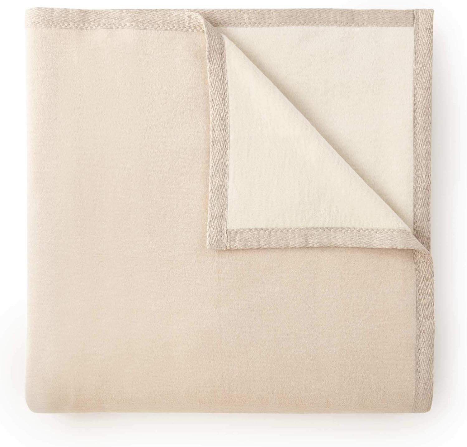 Peacock Alley Favorite Luxury Reversible Cotton Blanket for Year Around Use - 100% Long Staple Cotton, Imported from Portugal - King, White