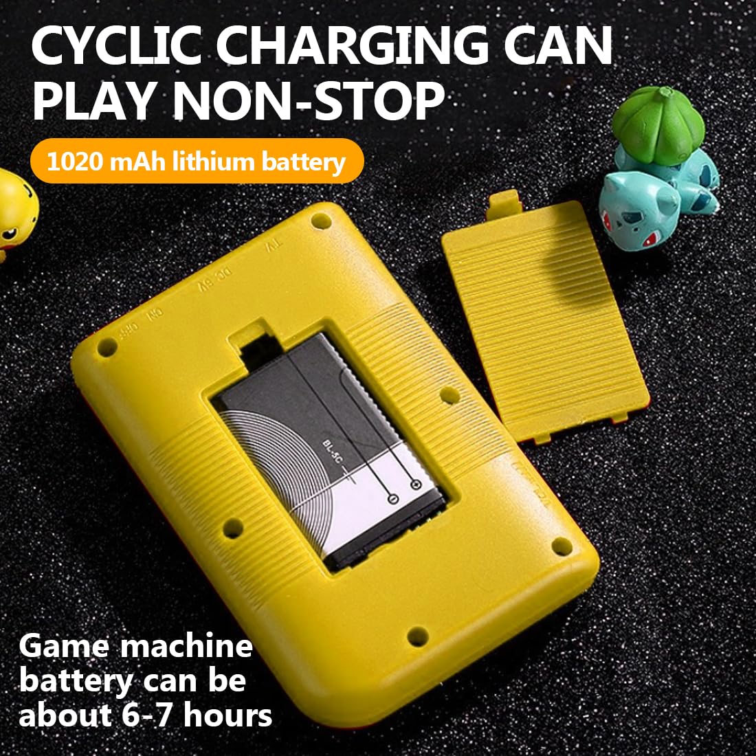 NHQZ Console Portatile con Giochi Arcade,Mini Console di Giochi Retrò,500 Giochi Classici,per Due Giocatori,con Controller Portatile e Uscita AV,Schermo da 3,0 Pollici,per Bambini e Adulti (Giallo)