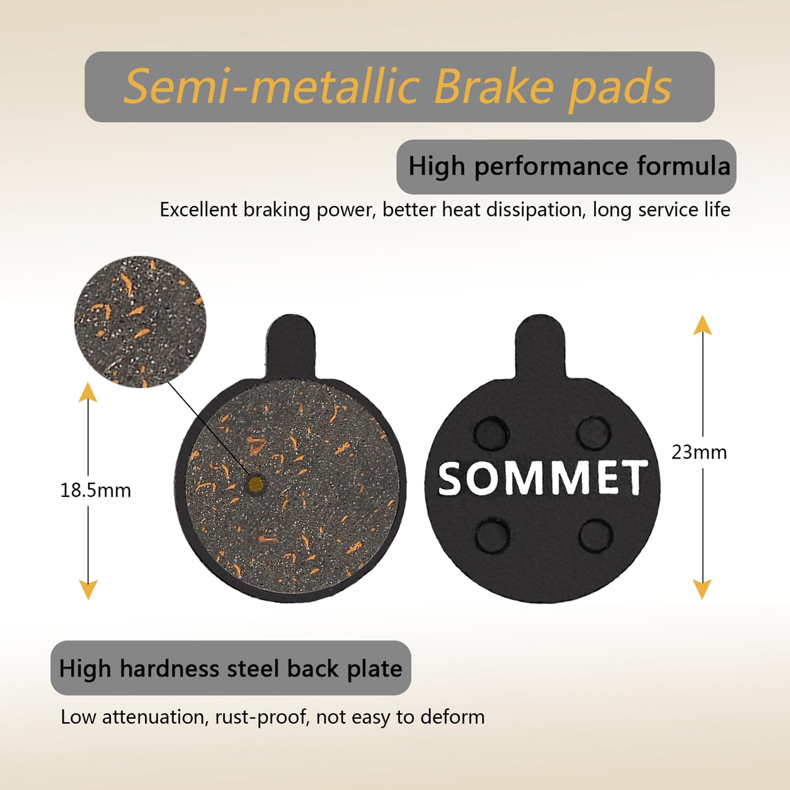 SOMMET 2 Paia pastiglie freni bici a disco per Zoom DB-280/350 / 450/550 / 650 / Alongha SNG/Apse/Artek Apollo/Shockwave/X-Rated
