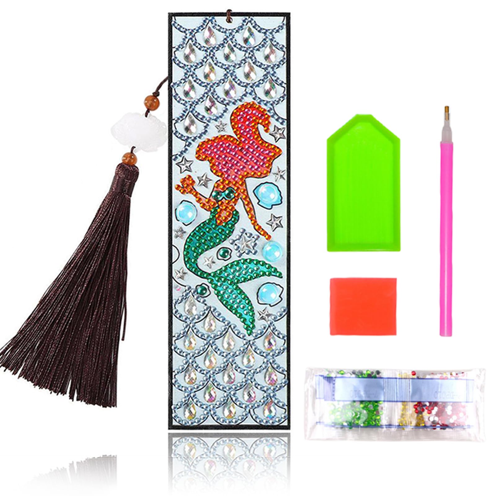 Vhtanop Marcapáginas de pintura con diamantes, marcapáginas personalizado, marcapáginas 3D, regalos para niños y profesores